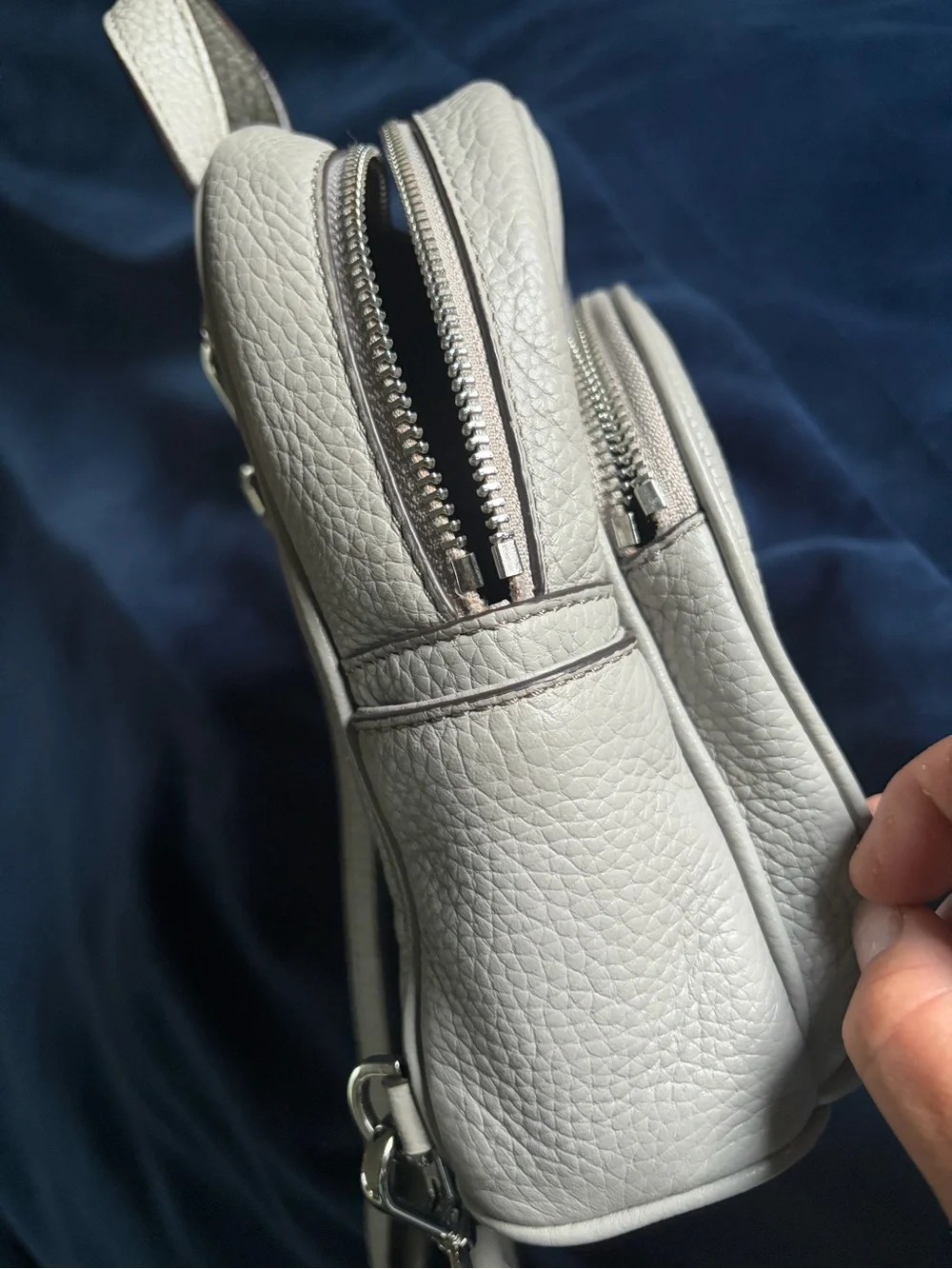 Michael Kors Silver Studded Mini Backpack Abbey Grey
